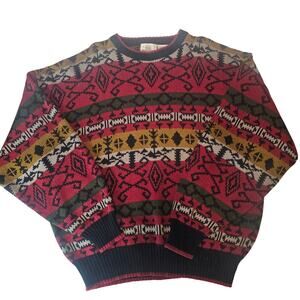 Vintage 80's 90's Fair Isle Ski Winter Grandpa Sweater Retro Men's XL 3931